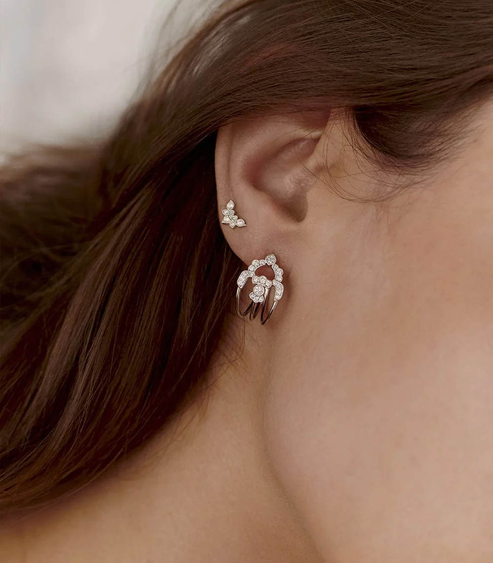 Earring Nude White Gold And Diamonds Stone Paris Jane De Boy