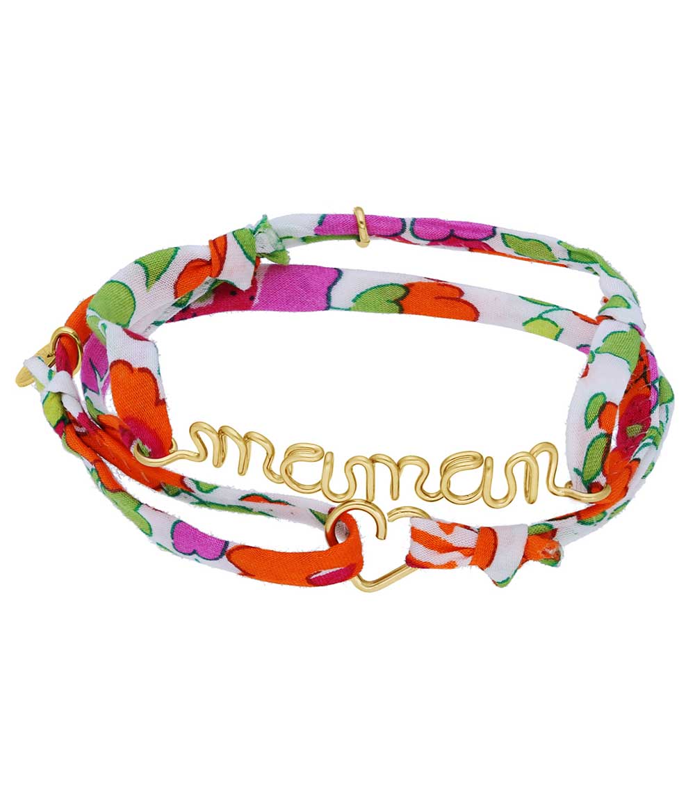Duo de bracelets Liberty Maman - Coeur mandarine Atelier Paulin