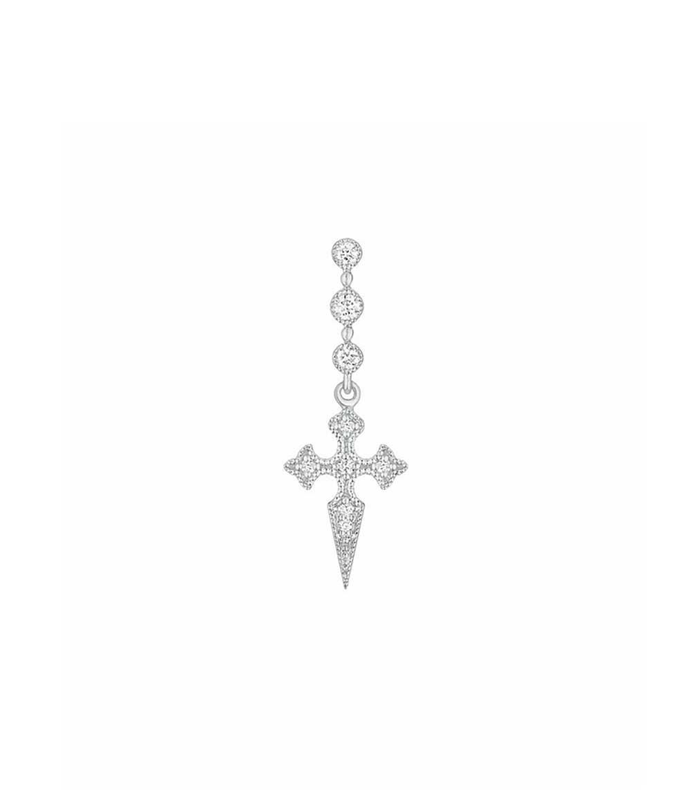 Boucle d'oreille Blood Diamonds or blanc et diamants Stone Paris