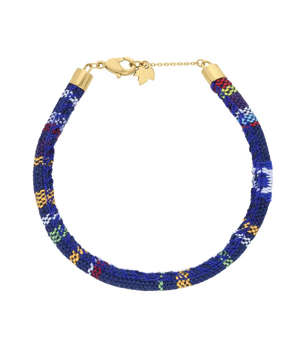 Bracelet Woodstock corde Bleue Feidt Paris