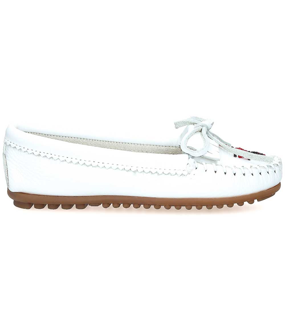 Mocassins Thunderbird II White Smooth Minnetonka