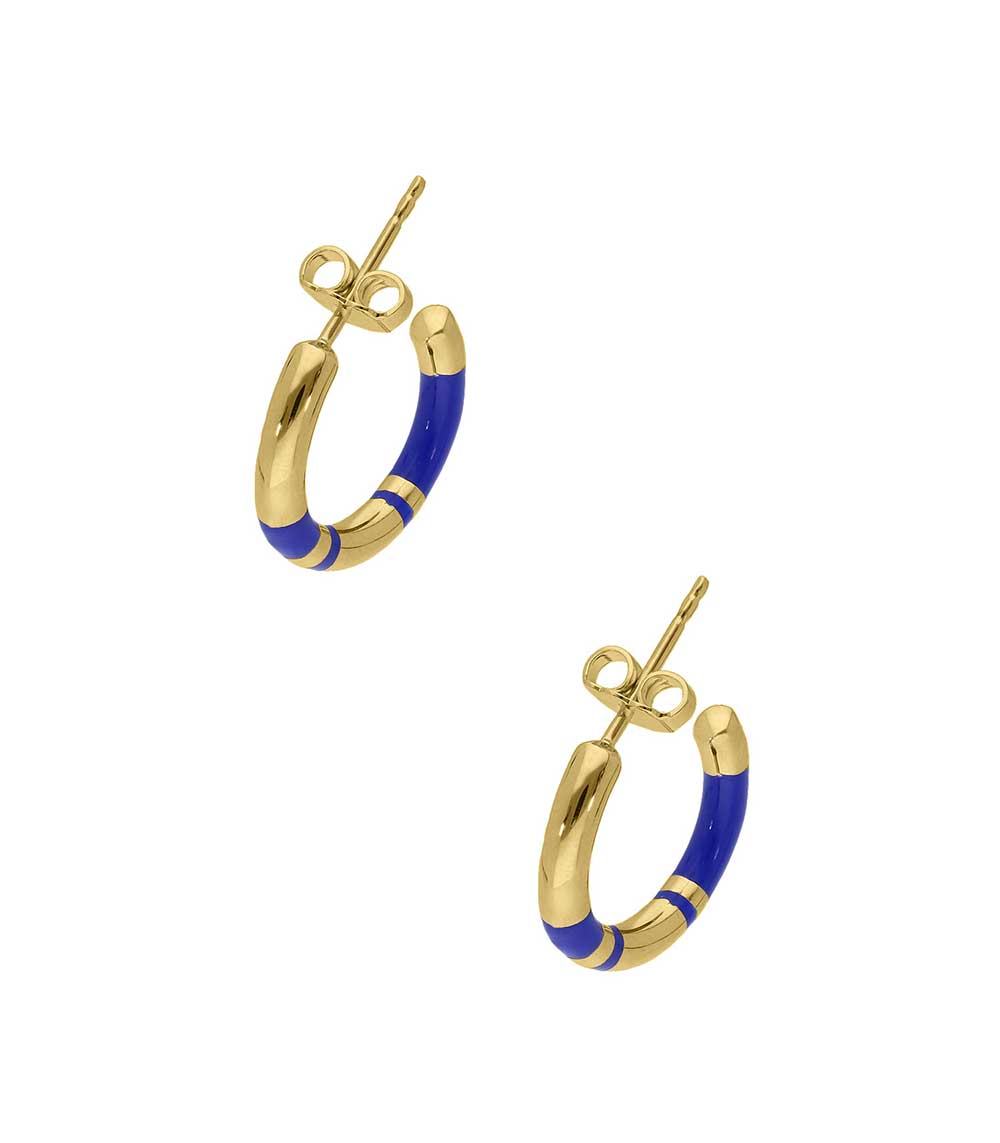 Mini Créoles Positano à rayures lapis Aurélie Bidermann