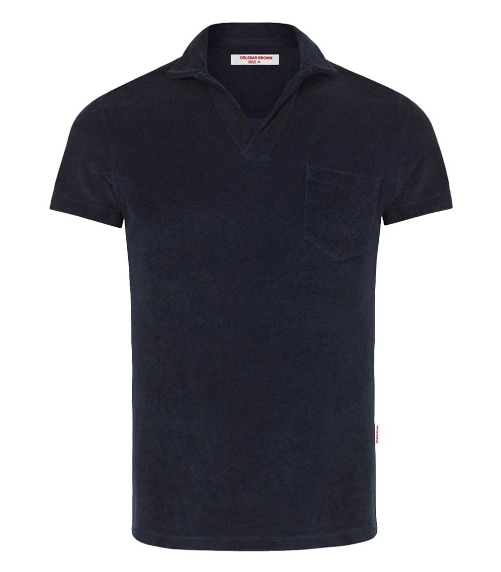 Polo homme Terry Towelling Navy Orlebar Brown