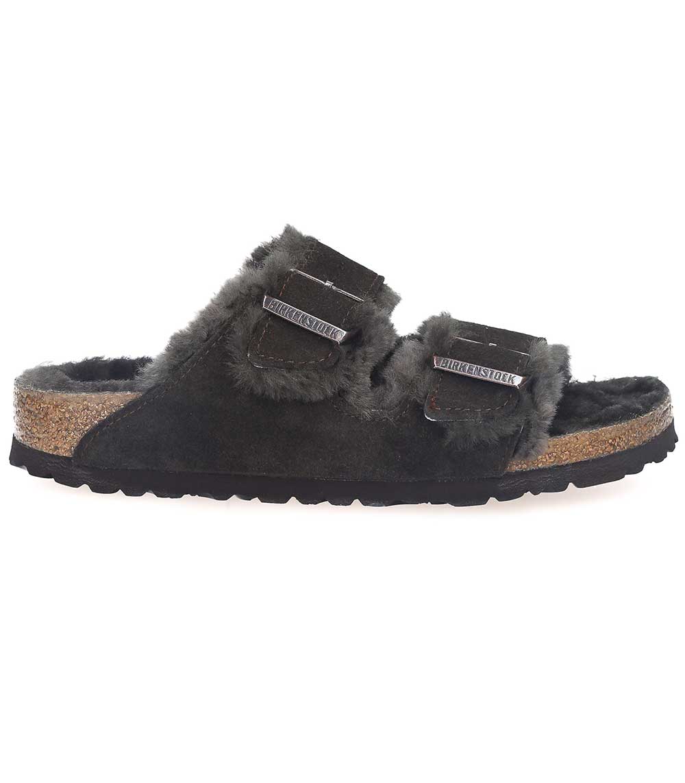 Sandales Shearling Arizona Mocca Étroite Birkenstock