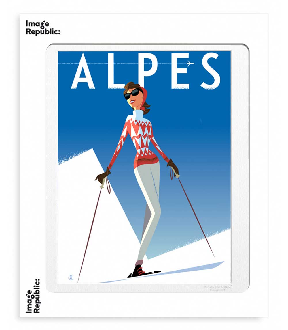 Affiche Monsieur Z Alpes Fille Rouge 56 x 76 cm Image Republic