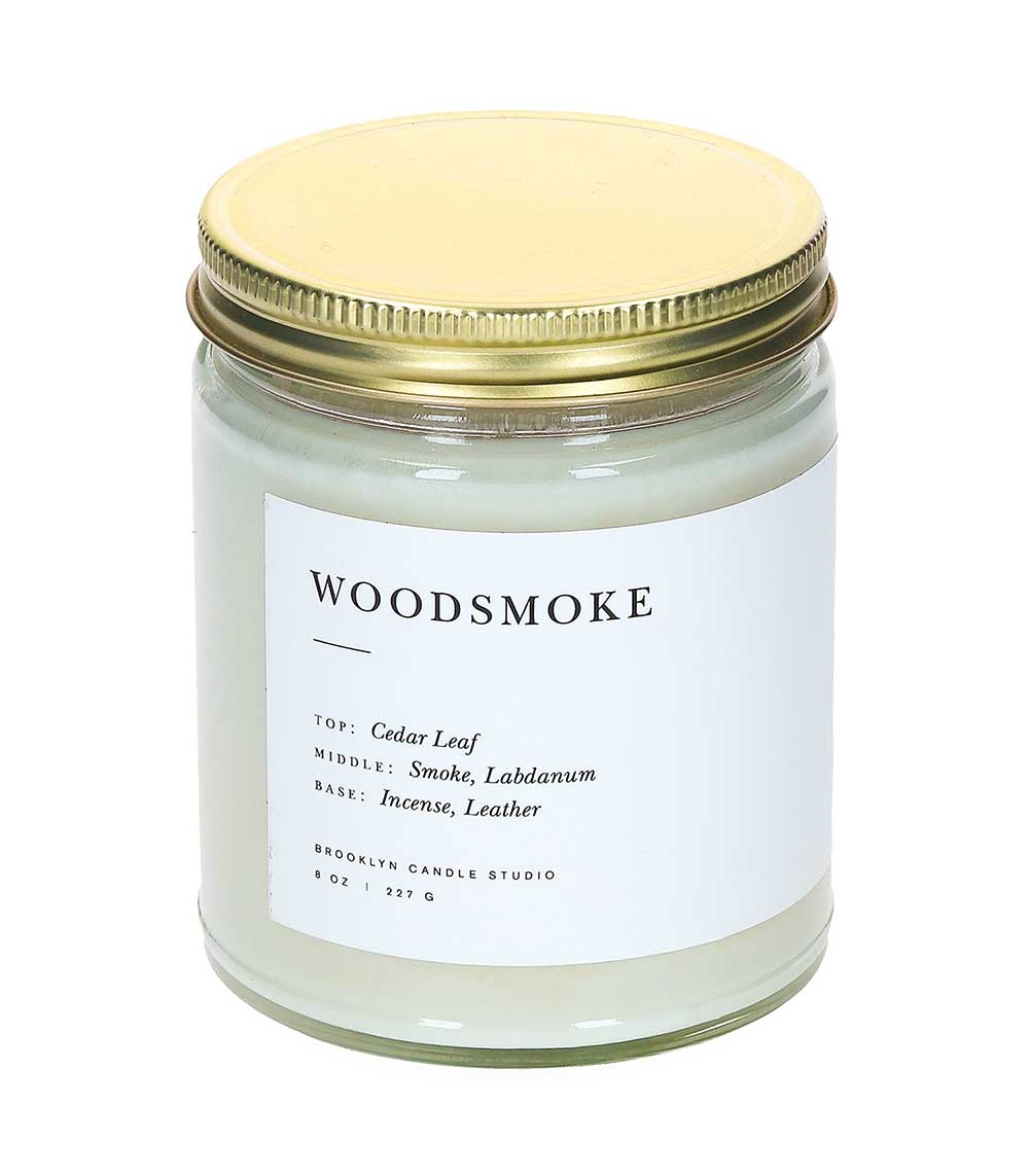 Minimalist Woodsmoke scented plant candle Brooklyn Candle Studio