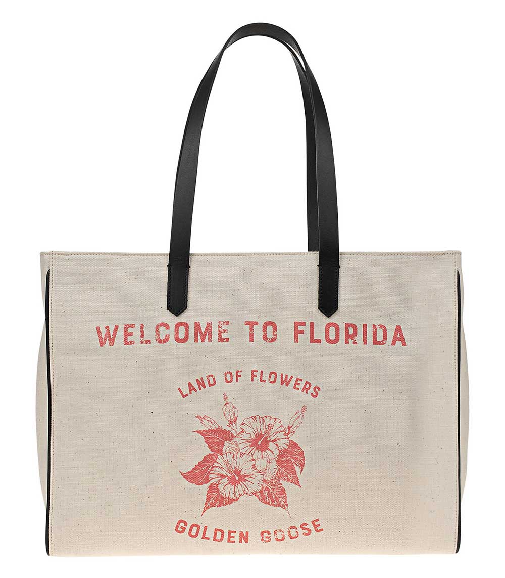 Sac cabas California Bag E-W Welcome to Florida Golden Goose