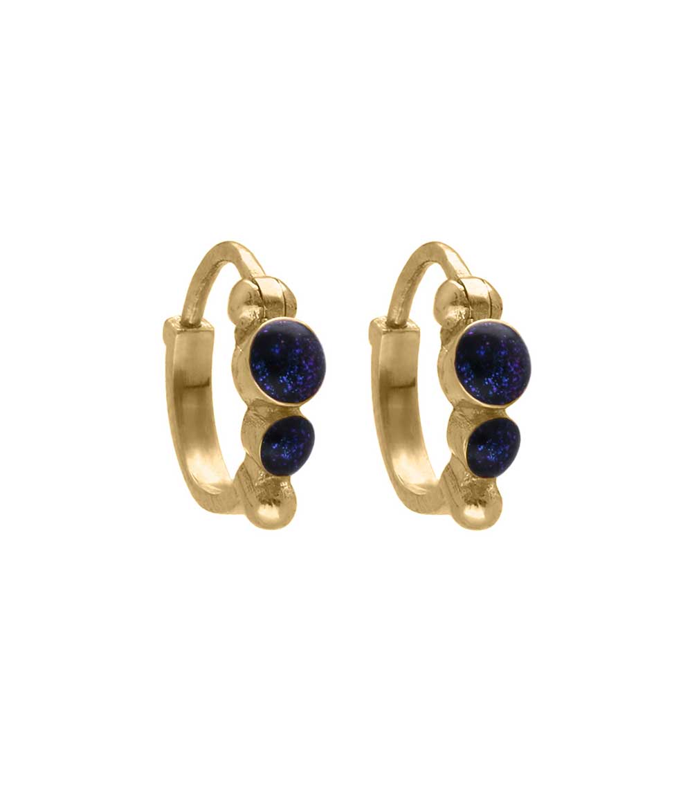 Mini Créoles en or jaune et résine Gigi Clozeau