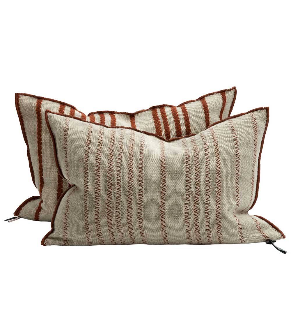 Vice Versa Embroidered Canvas Cushion 40 x 60 cm Maison de Vacances