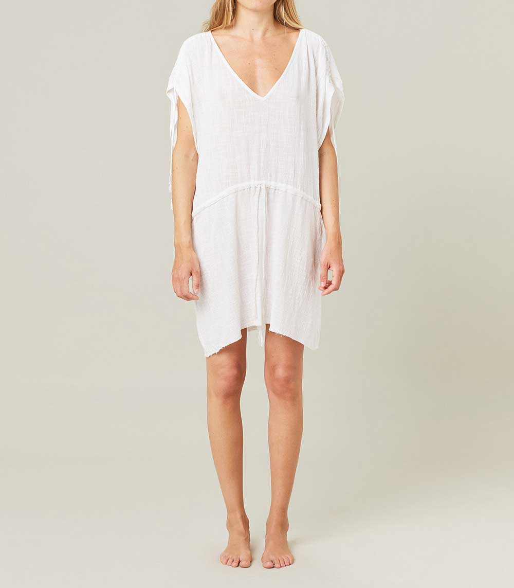 Robe courte Alexandrie Blanche Maison Saint Julien Jane de Boy