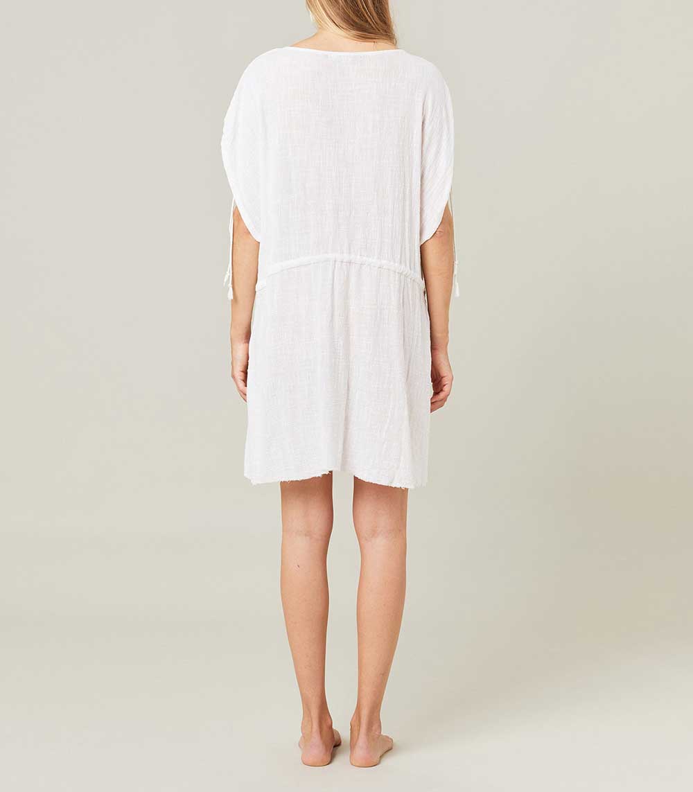 Robe courte Alexandrie Blanche Maison Saint Julien Jane de Boy