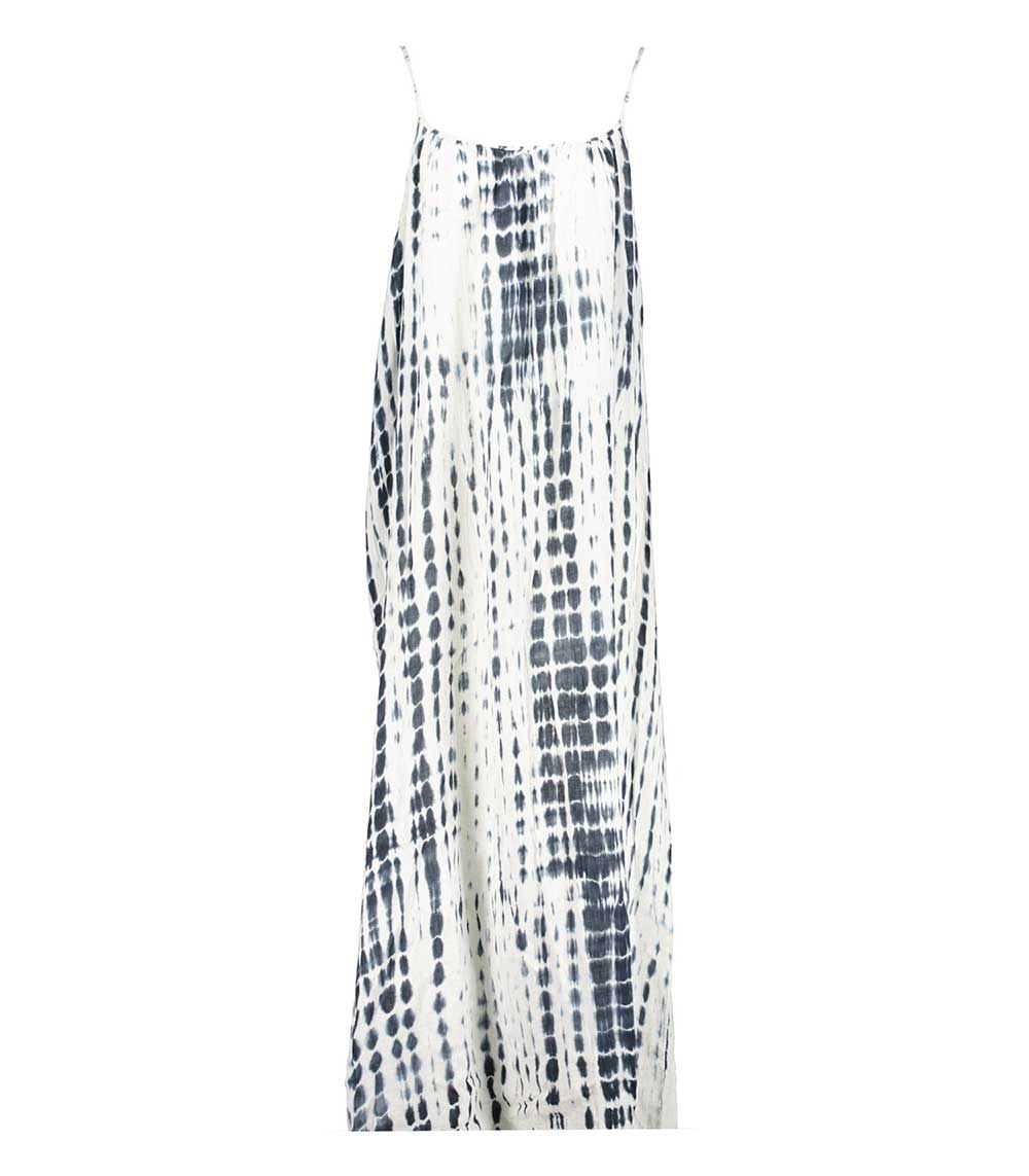 Robe plissée Palm Beach Tie & Dye Black/Navy Maison Saint Julien