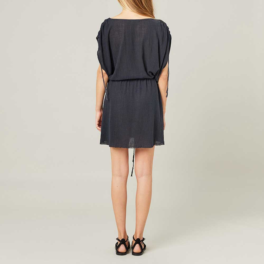 Robe courte Alexandrie Bleu Nuit Maison Saint Julien Jane de Boy