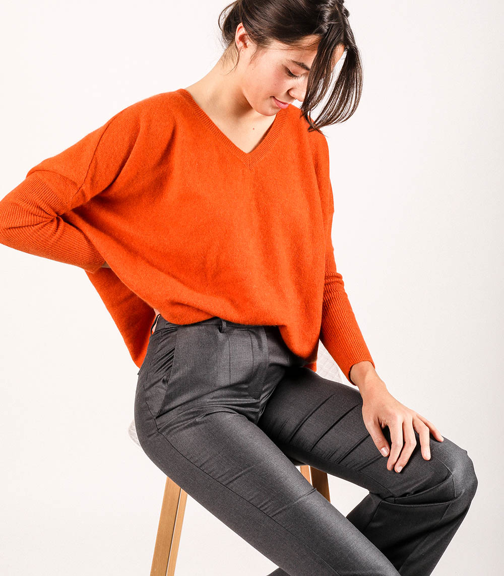 Pull Camille à col V en cachemire Marmelade Jane de Boy Jane de Boy