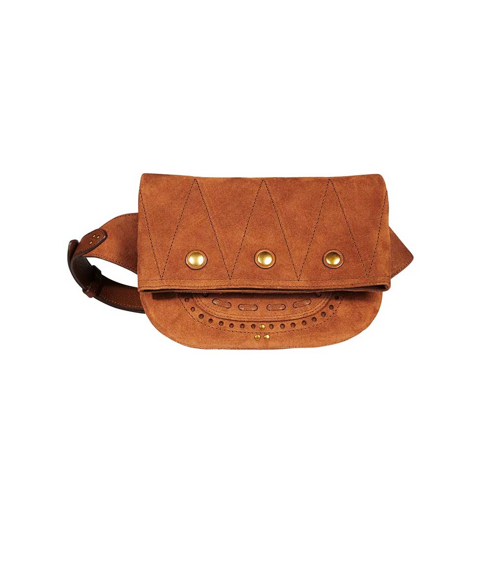 Jerry fanny pack Leather Suede Tobacco Jérôme Dreyfuss