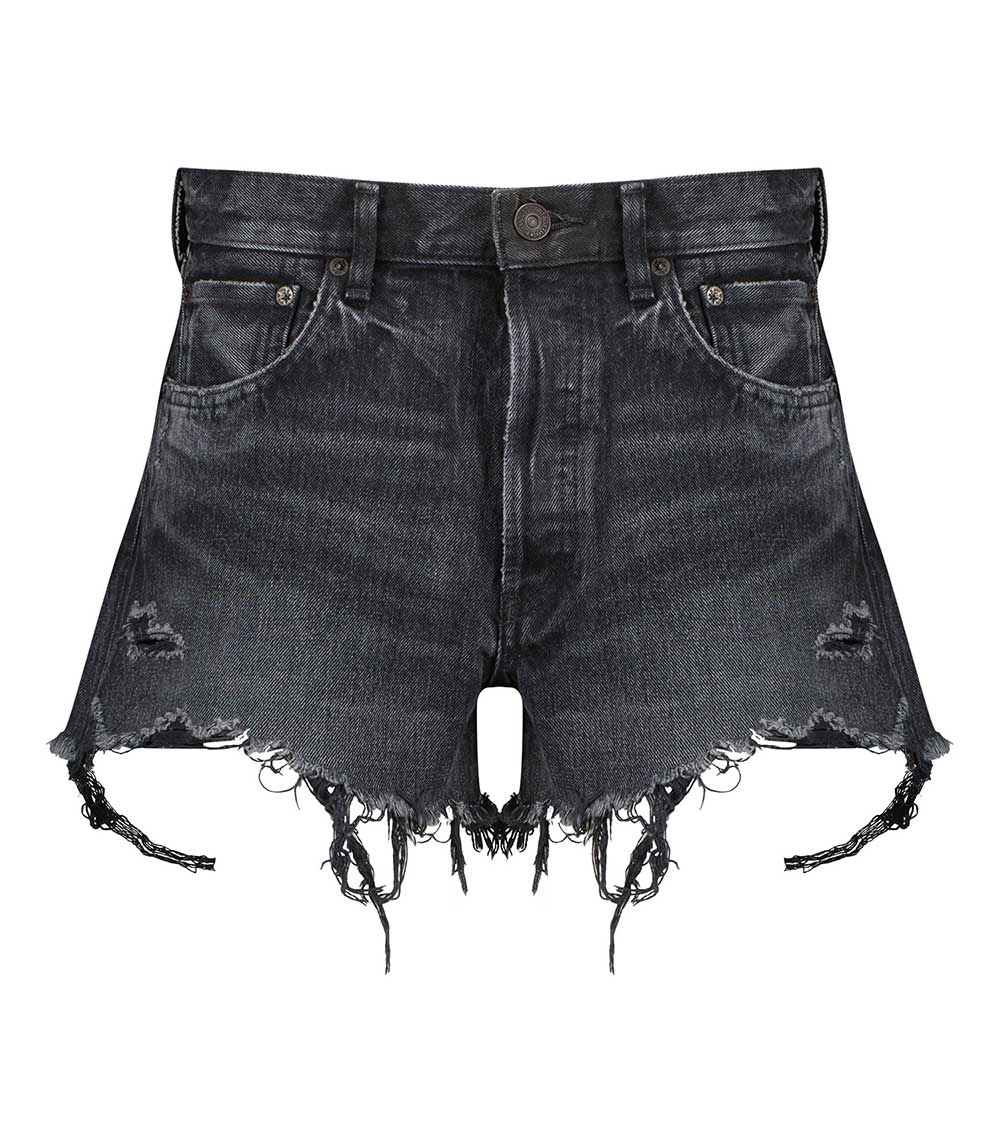 Short Shirley en denim noir Moussy Vintage