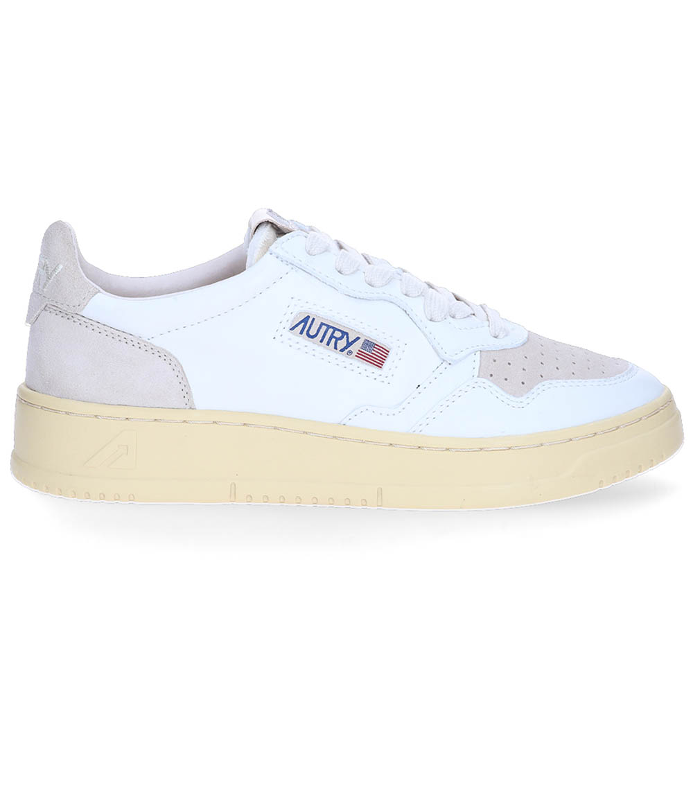 Baskets 01 Low Suede Leat White Sand Autry
