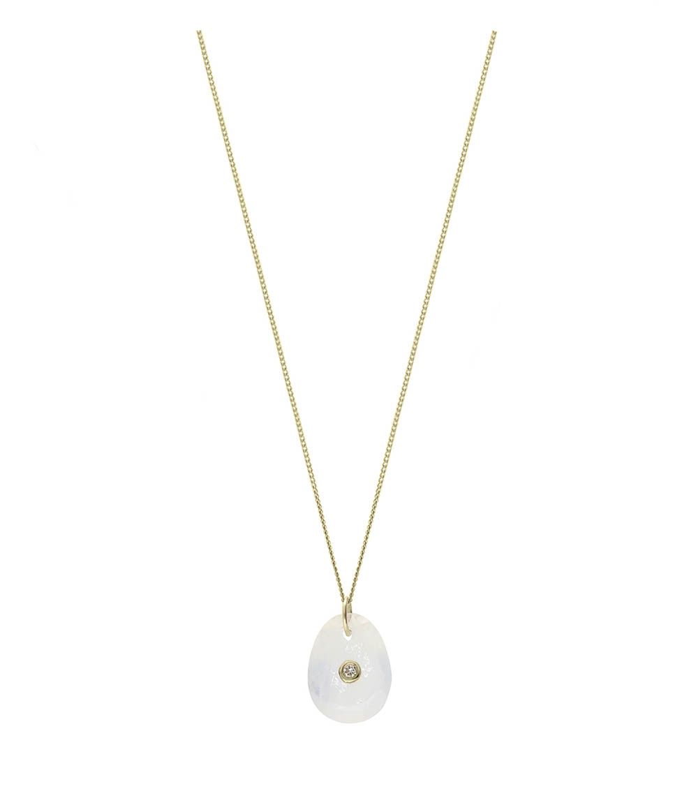 Collier Or Jaune Orso N°1 Moonstone Pascale Monvoisin