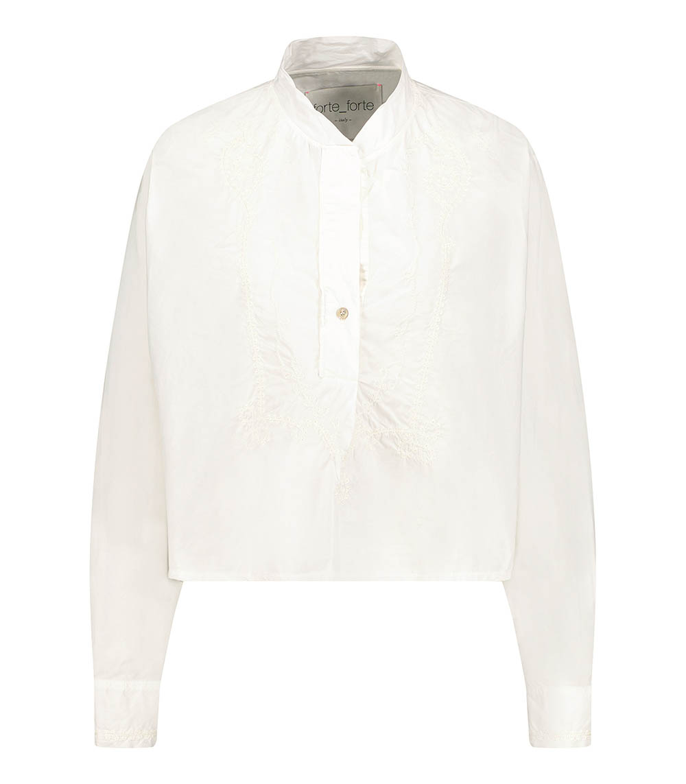 Blouse Brodée en Popeline de Coton Forte Forte