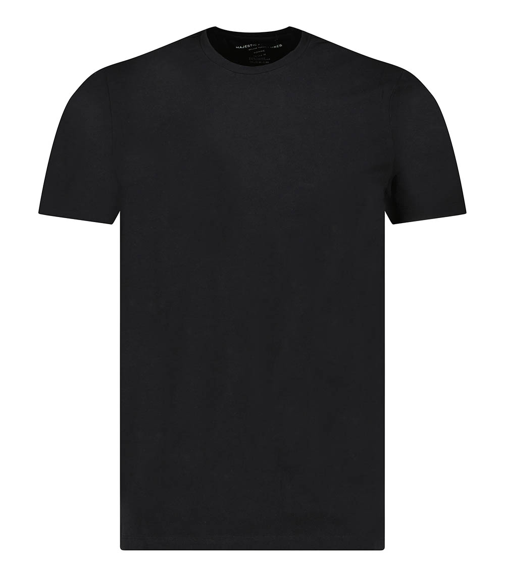 Tee-shirt Homme Harold Col Rond Manches Courtes Noir Majestic Filatures