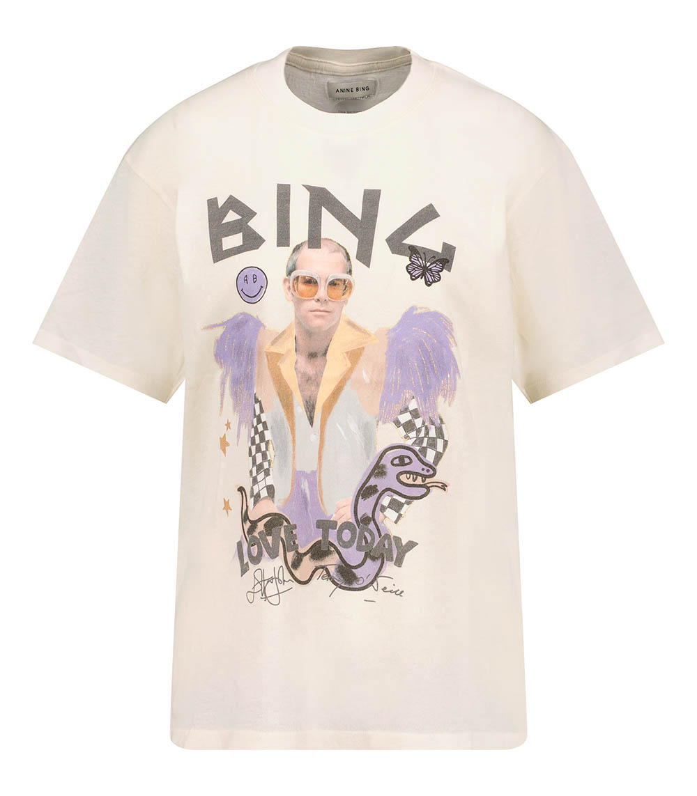 Tee-shirt AB x TO x ISCREAMCOLOUR Elthon John Cream Anine Bing