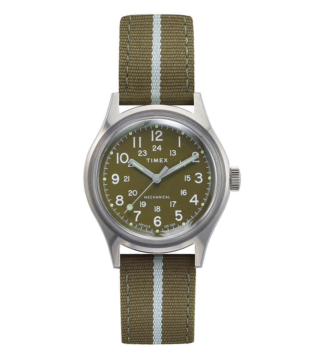 Mechanical watch MK1 36 mm Stainless Steel Green Timex