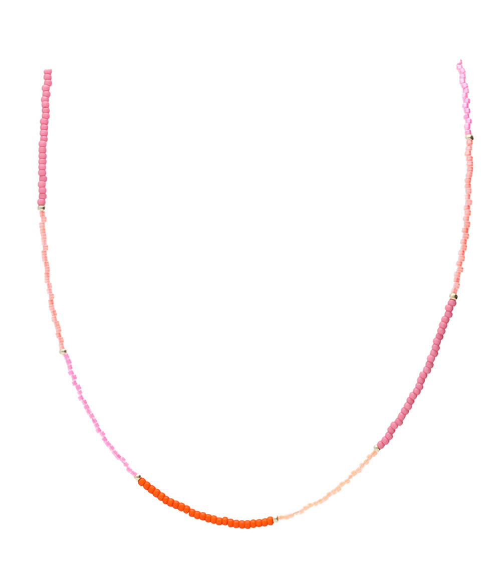Collier Miyuki Perles orange et rose And... Paris