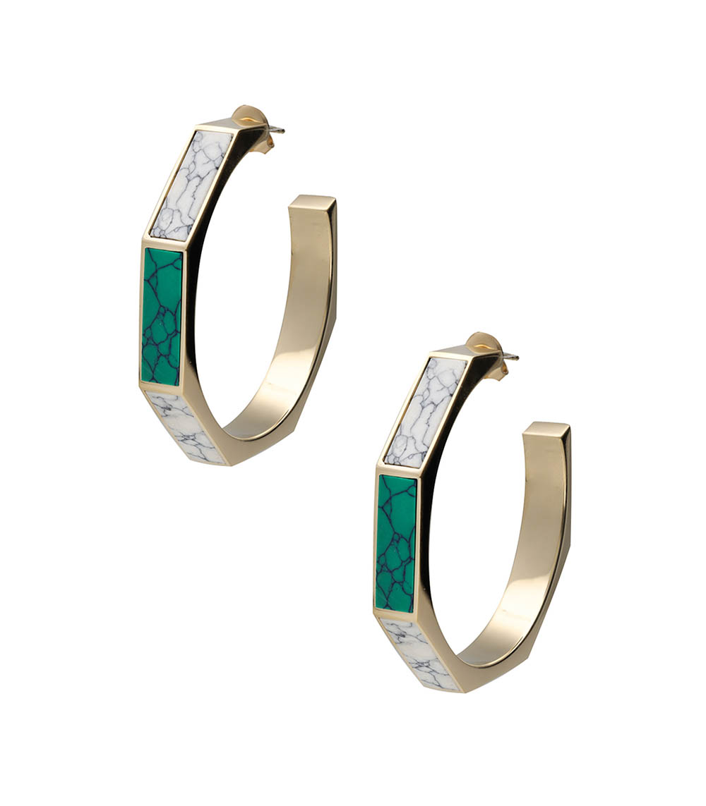 Boucles d'oreilles à design octogonal Green Isabel Marant