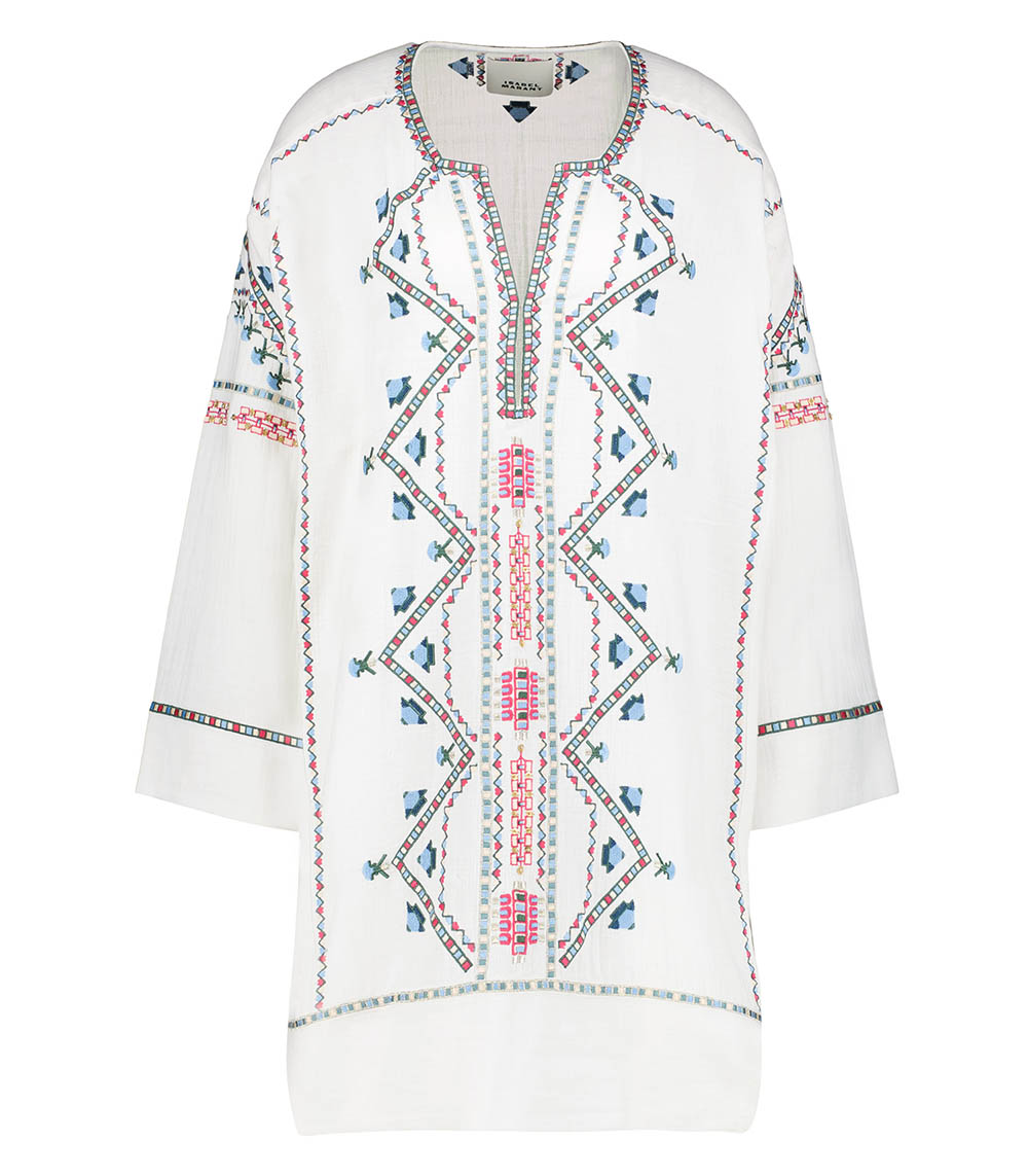 Ecru cotton embroidered Chemsi dress Isabel Marant