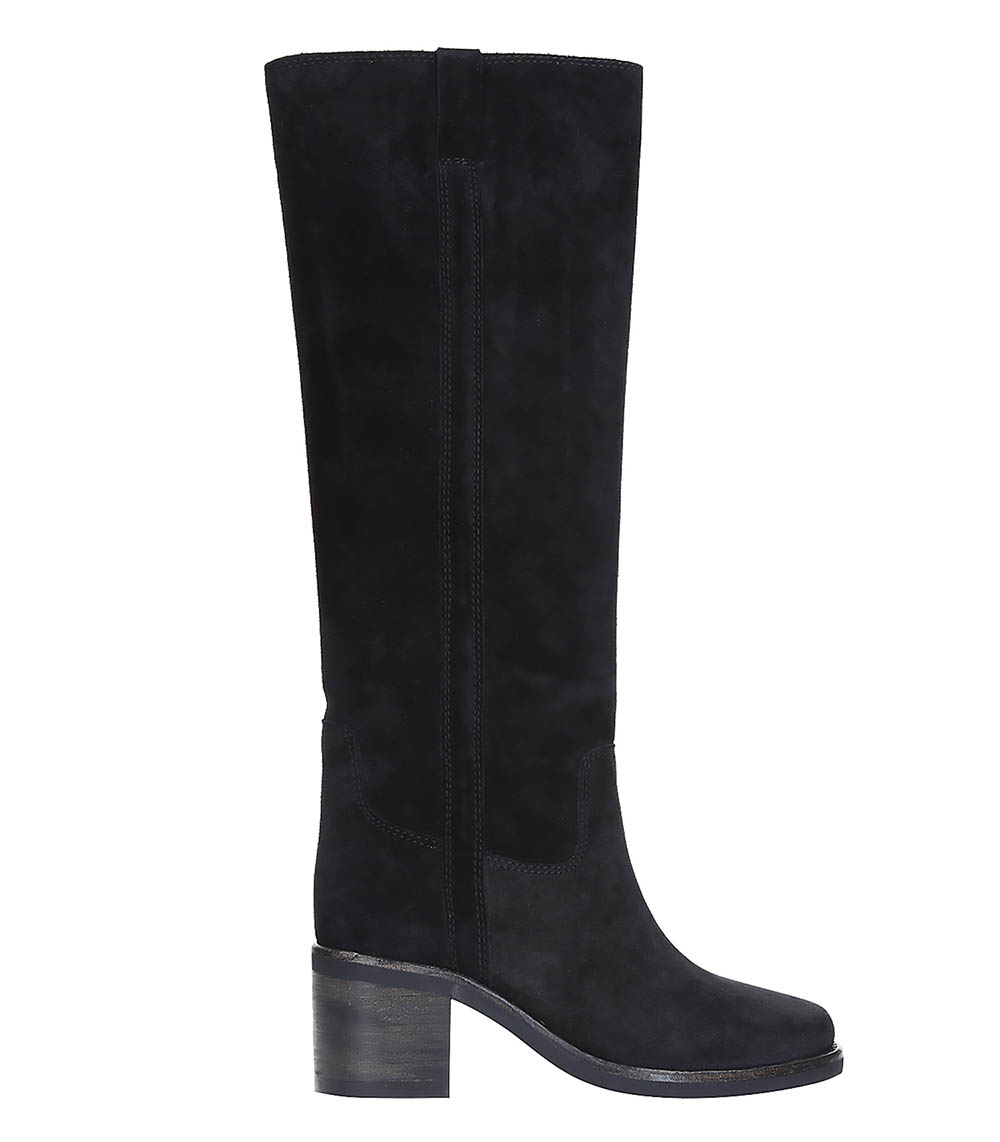 Seenia Black Velvet Calfskin Boots Isabel Marant