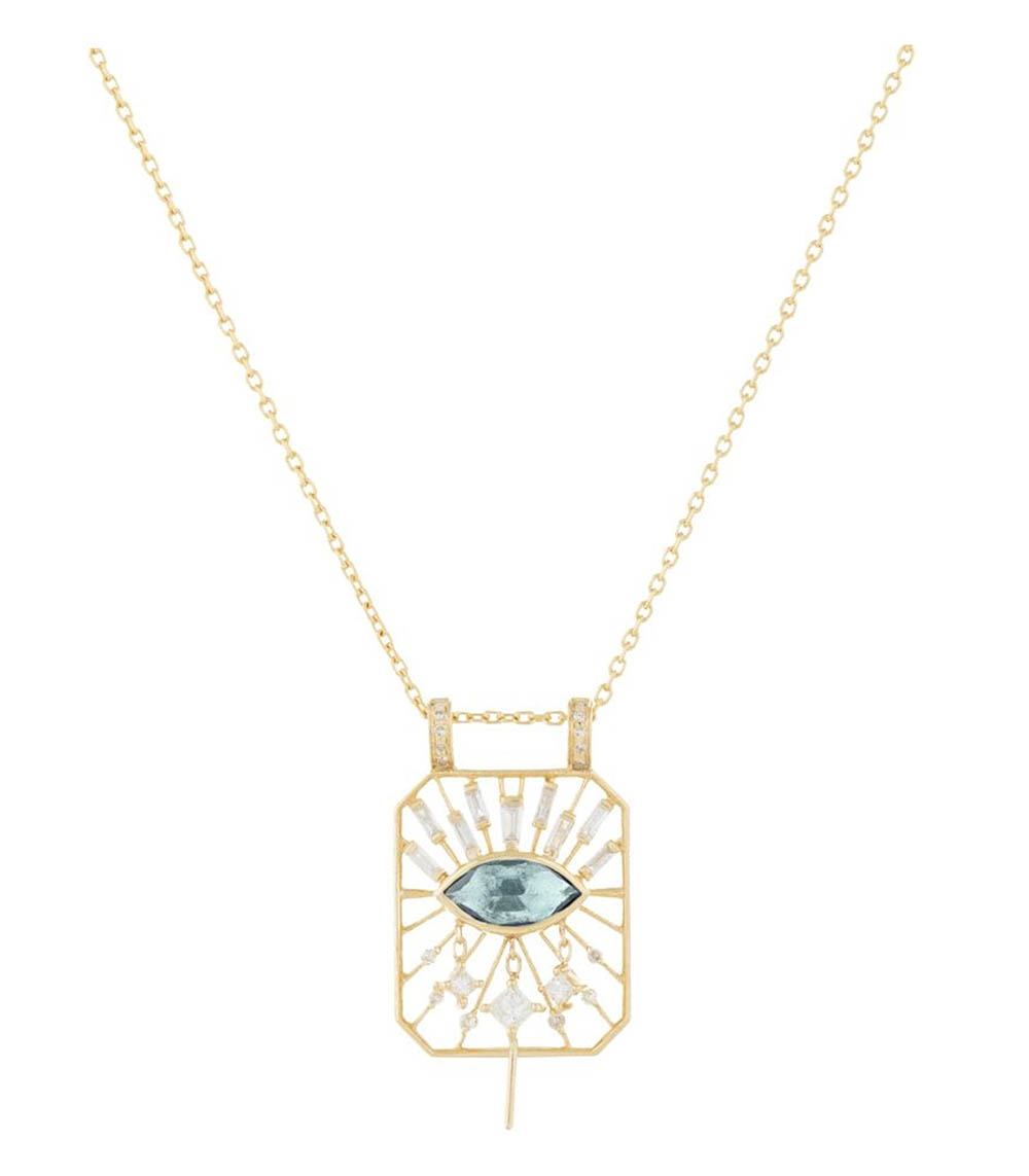 Collier chaîne en or aigue-marine Céline Daoust