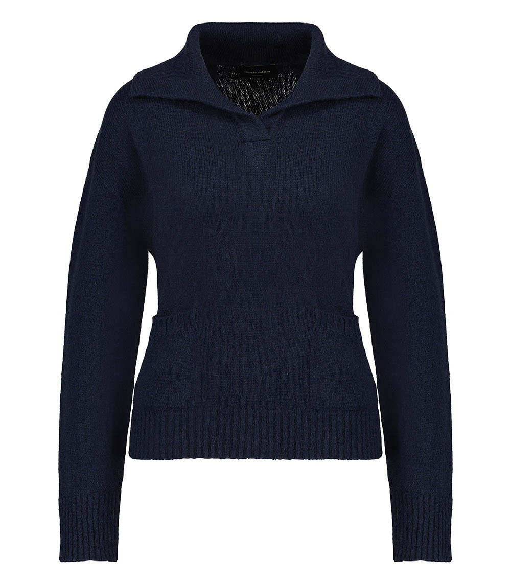 Navy Roberto Collina Pullover with Pockets
