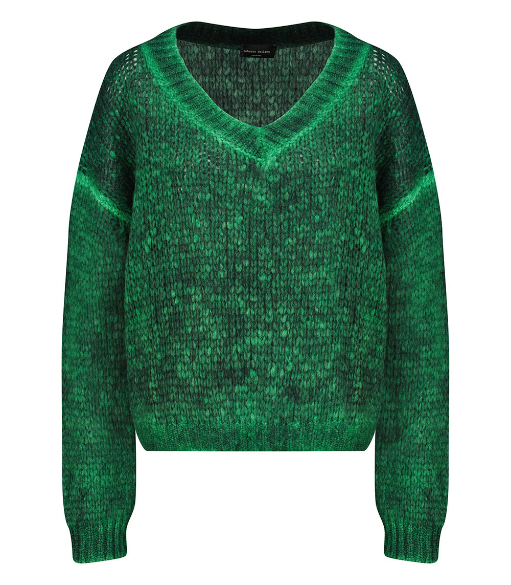 Scolla V-neck sweater Mint Roberto Collina