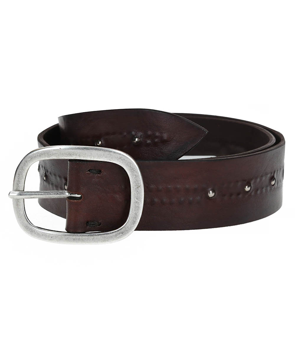 Brown Stamped Leather Belt x Jane de Boy Puntovita & Arsenice