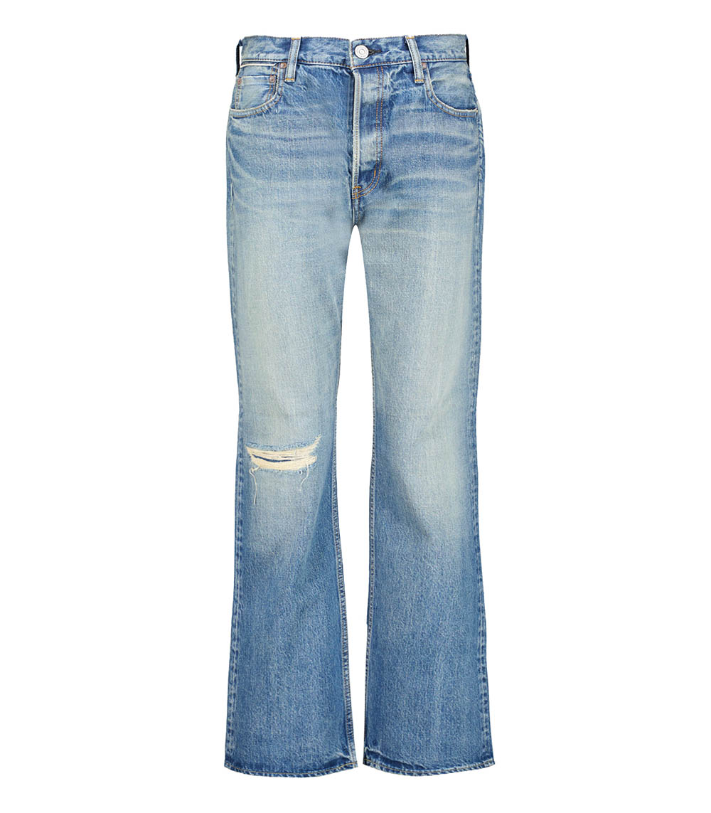 McKellar Wide Straight Selvedge Blue Jeans Moussy Vintage