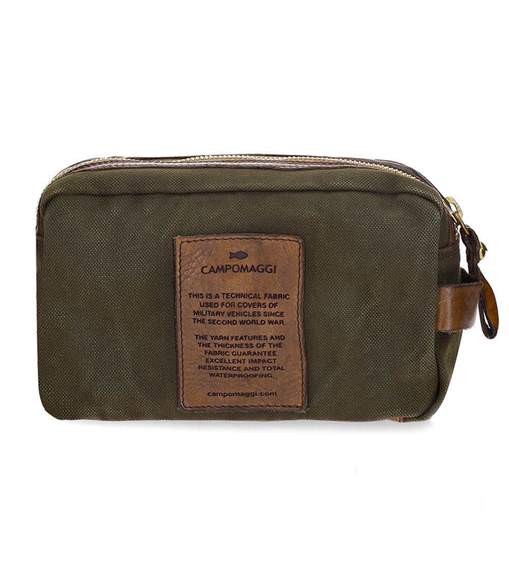 Trousse de toilette Carcoat Canvas Militaire Campomaggi