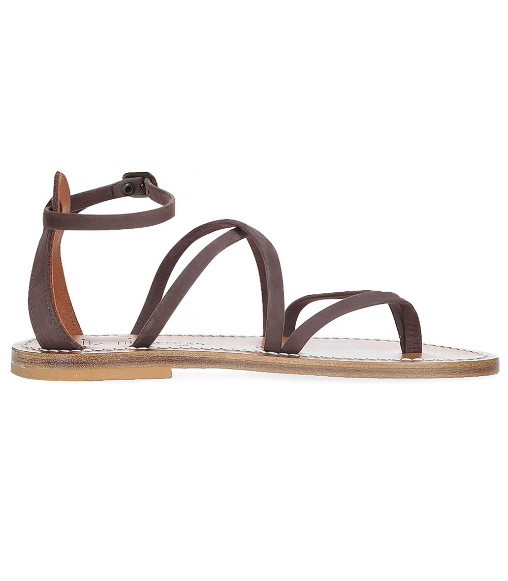 Sandals Epicure Leather Nubuck Ebony K.Jacques