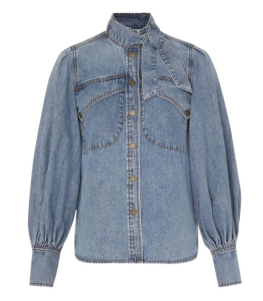 Poseidon Blue Denim Shirt Zimmermann