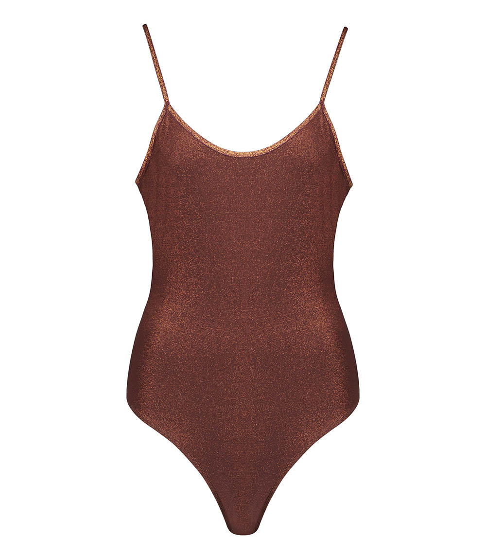 Azia Toffee Lurex 1-piece swimsuit La Nouvelle