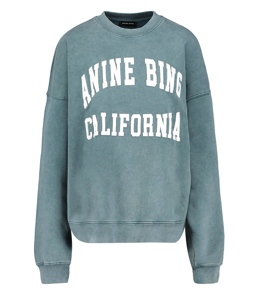 Miles Washed Dark Sage sweatshirt Anine Bing