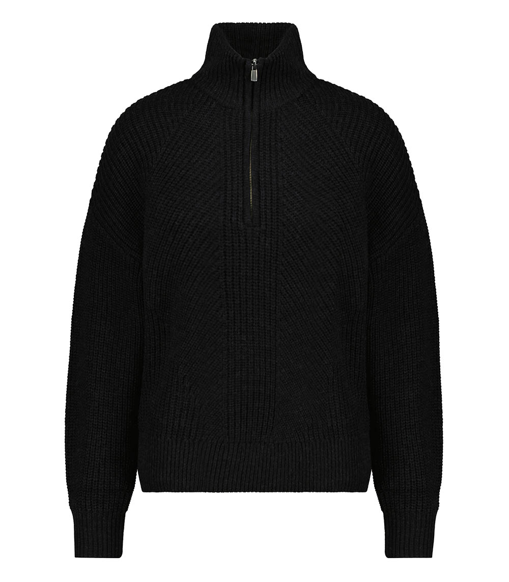 Trucker Neck Sweater Black Majestic Filatures