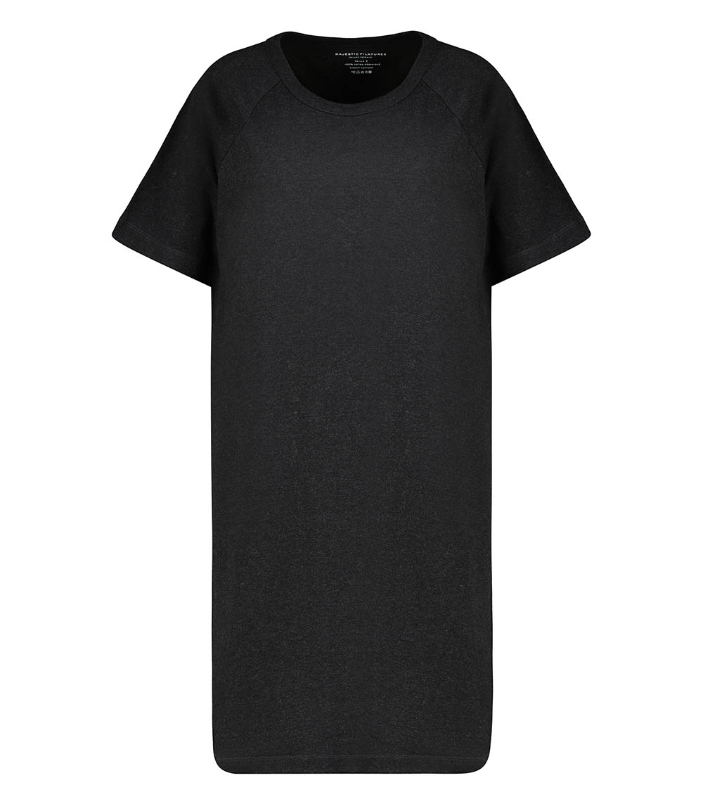 Dress Tee-shirt Round neck Black mottled Majestic Filatures