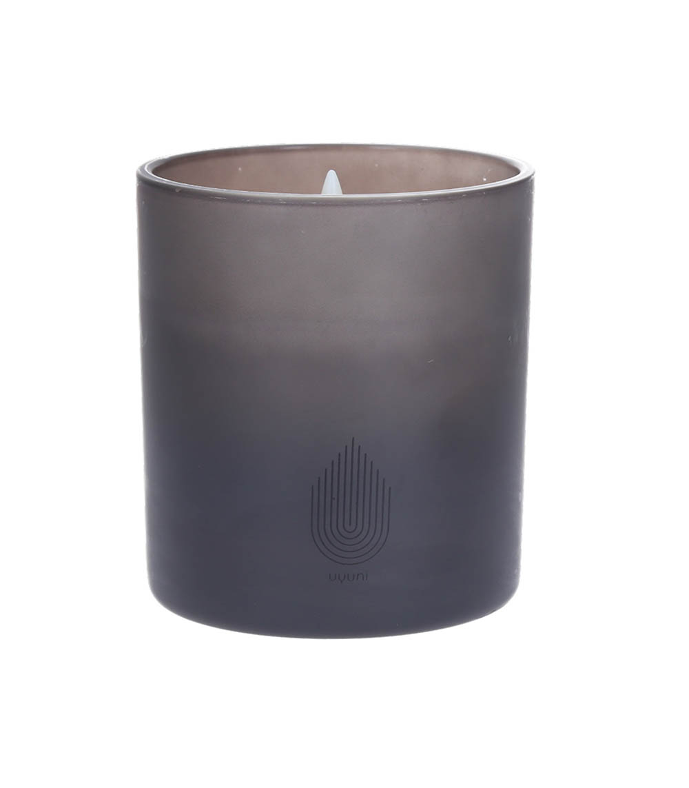 Grey Glass LED Candle 9.2x10.2cm Uyuni