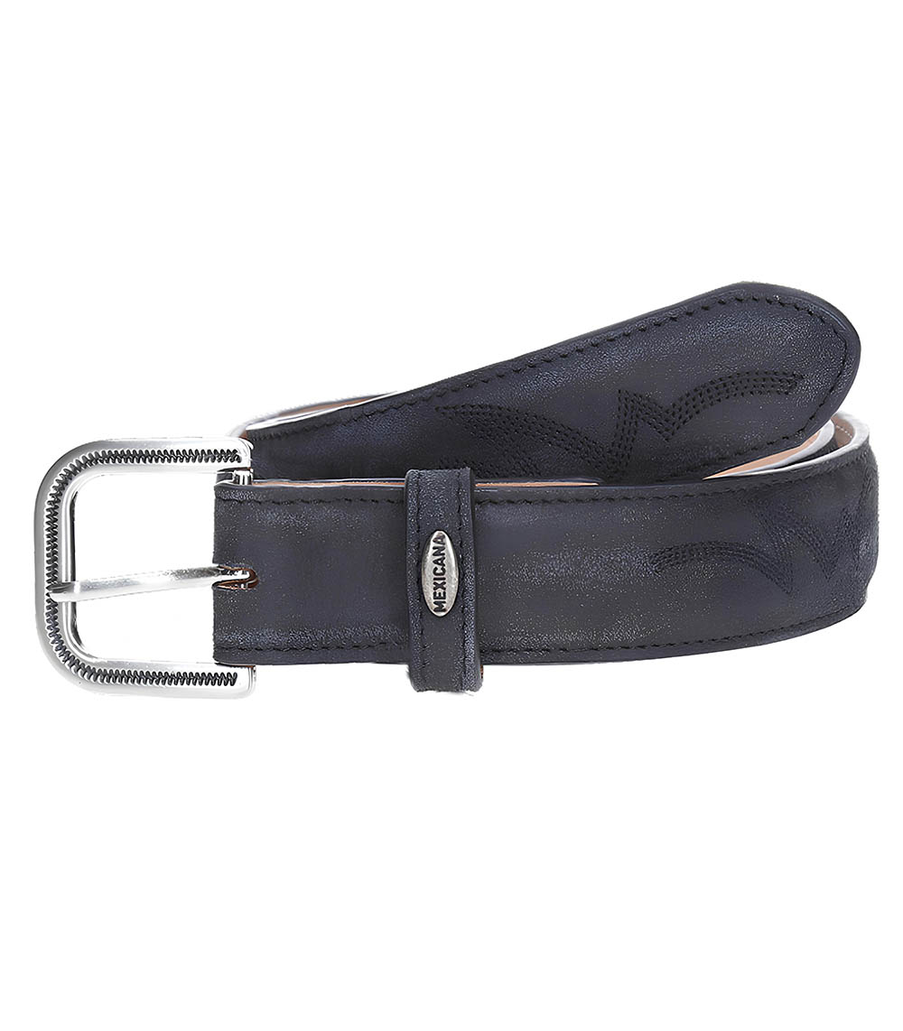 Fury Black Leather Belt Mexicana