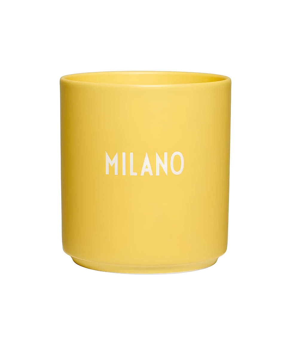 Mug Favorite Cups International Milan Yellow Design Letters