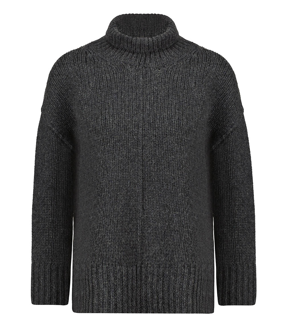 Pull Soft Wool Turtleneck Anthracite Forte Forte