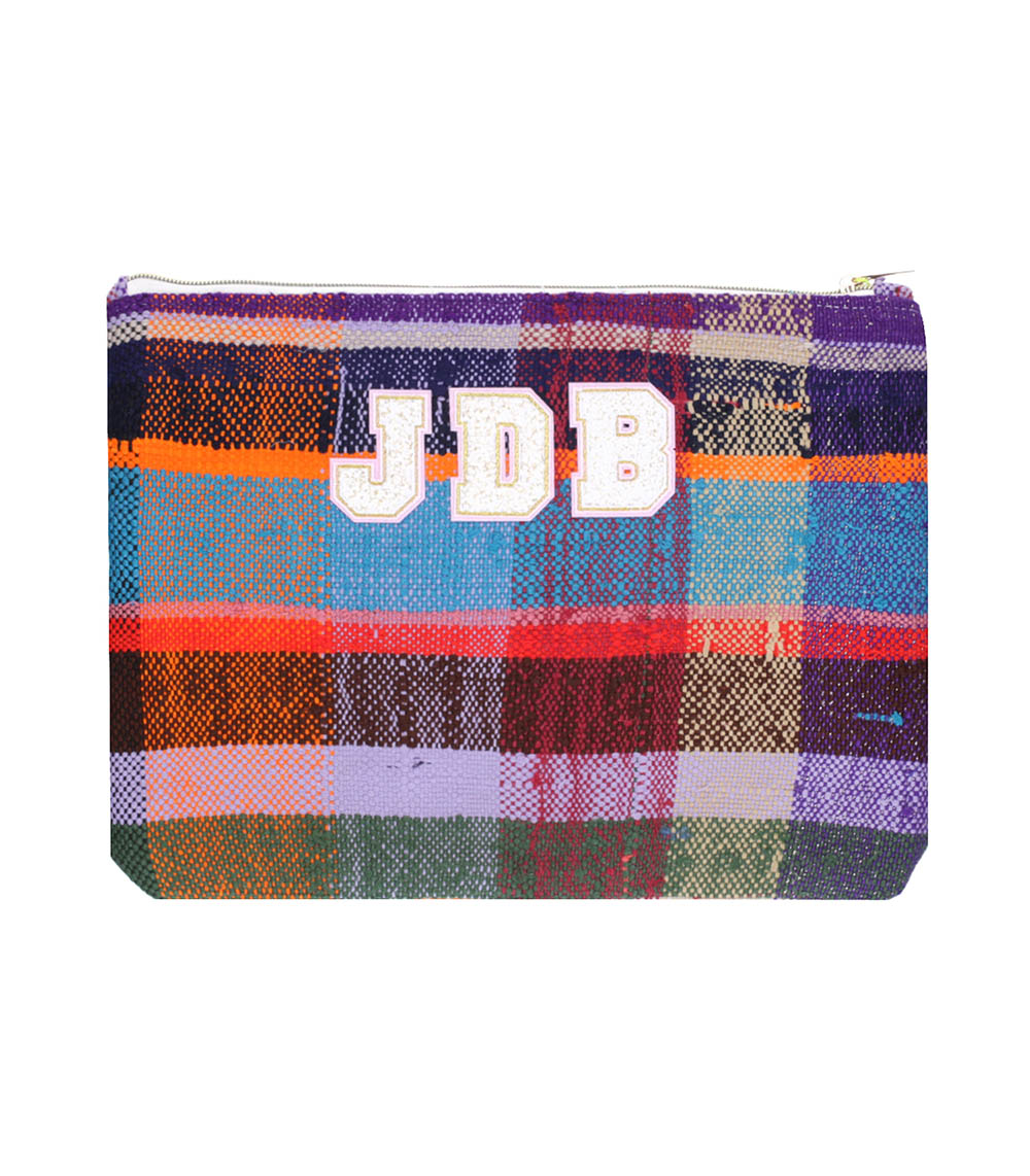 JDB Clutch Bag Tartan Letters Bouclette Maud Fourier Paris