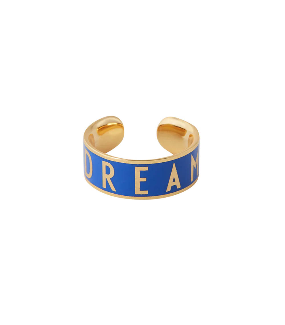 Adjustable Ring Big Words Candy Dream Cobalt Design Letters