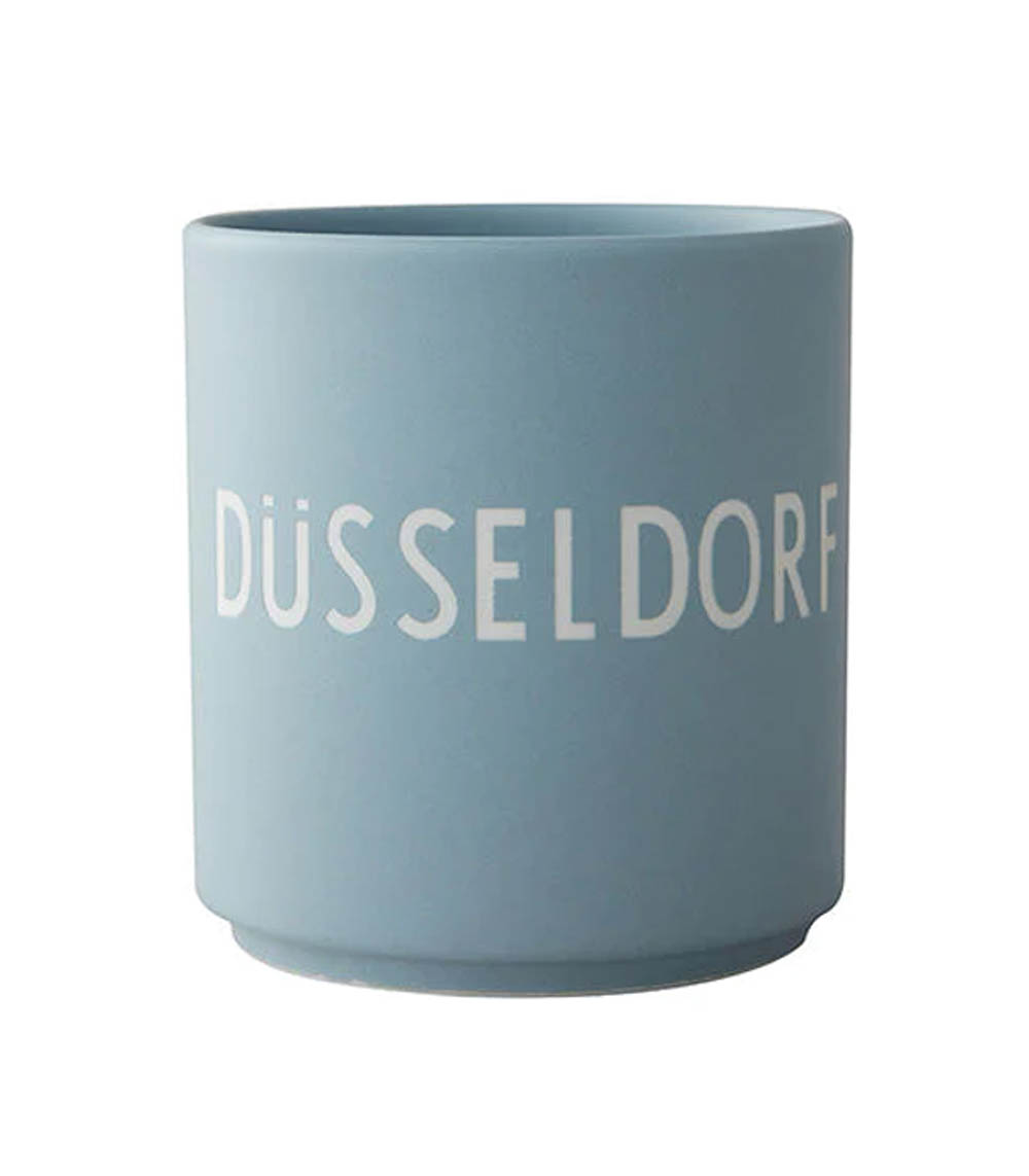 Porcelain mug Düsseldorf Light Blue Design Letters