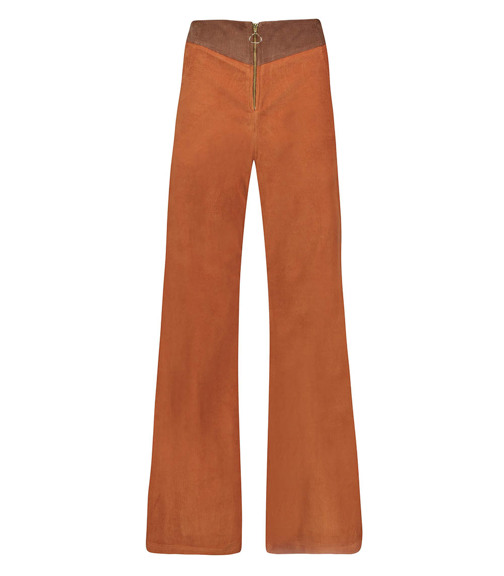 Luigi Brique La Treille Sunny House Two-tone Velvet Pants